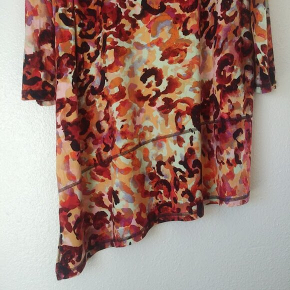 Logo by Lori Goldstein adobo all over print blouse women's size M - Picture 6 of 16